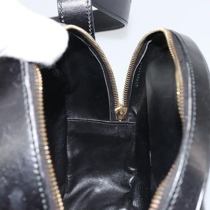 Celine Circle Logo Shoulder Bag Leather, Black, Leather, Shoulder Bag