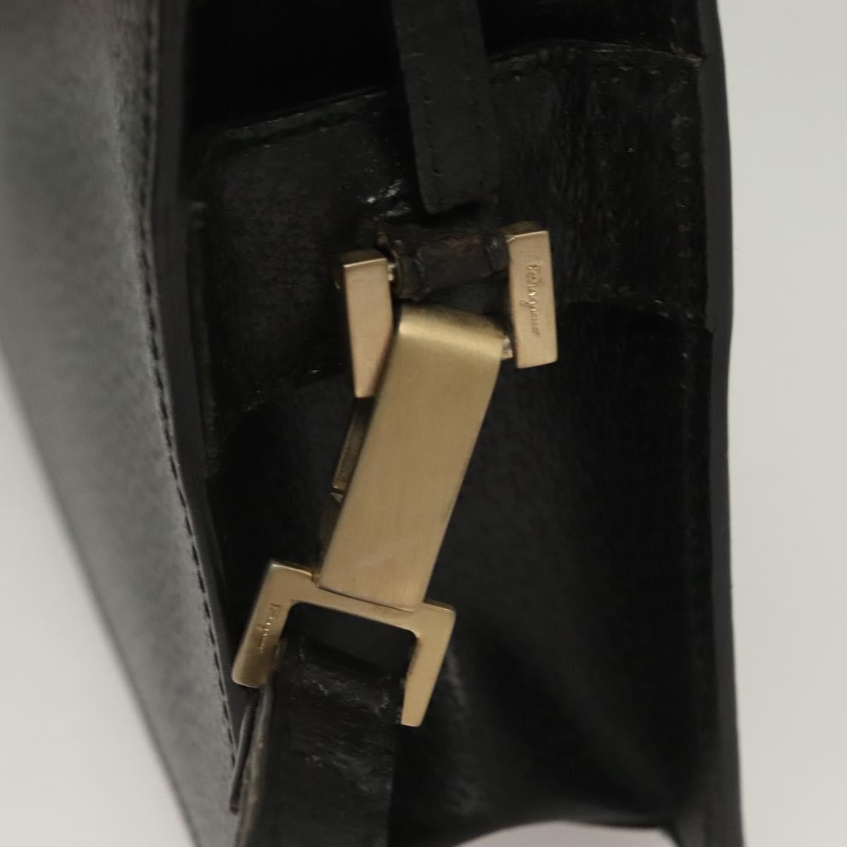 Salvatore Ferragamo Vintage clutch Bag Leather, BLACK, LEATHER, Clutche & pouche