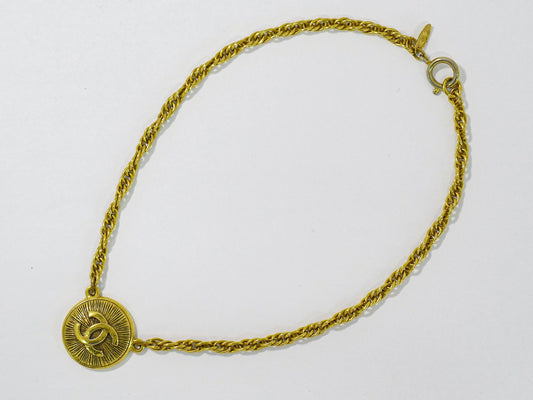 Chanel CC Pendant Necklace Metal, GOLD, GOLD_PLATED, Necklace