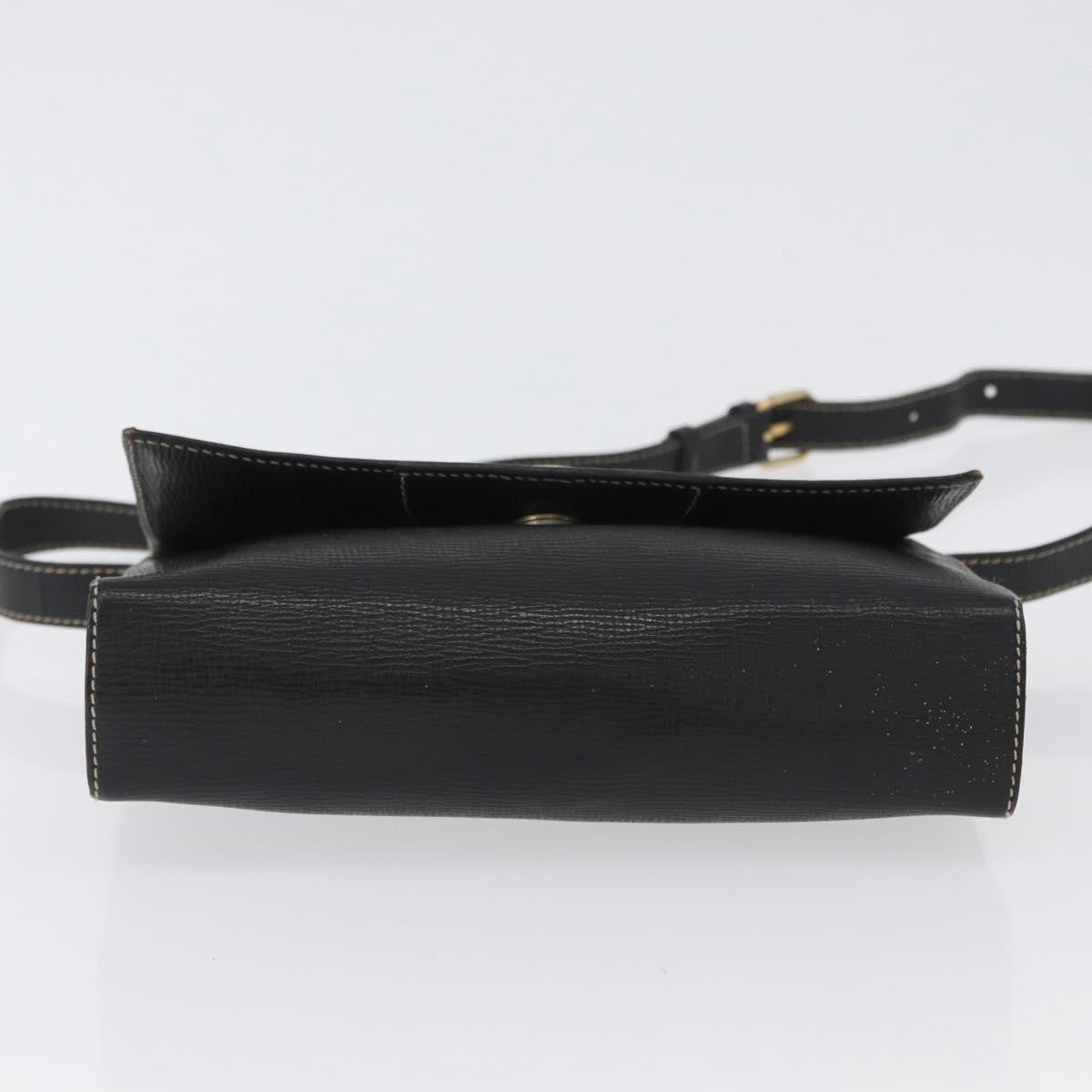 Celine Circle Logo Shoulder Bag Leather, BLACK, LEATHER, Shoulder bag