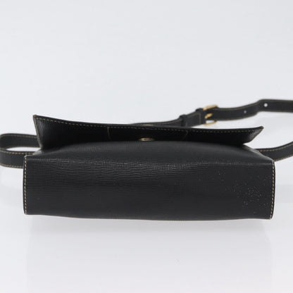 Celine Circle Logo Shoulder Bag Leather, BLACK, LEATHER, Shoulder bag
