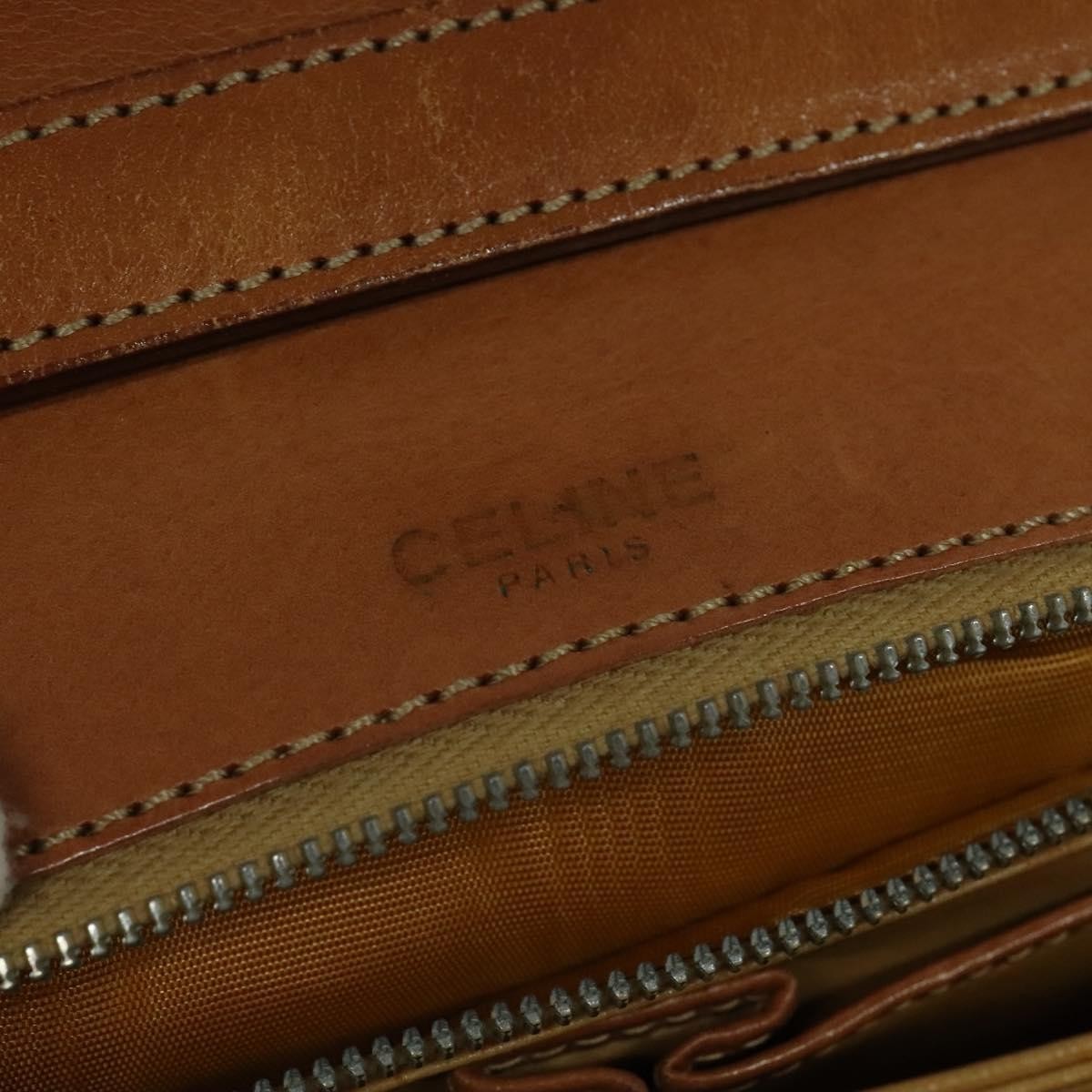 Celine Vintage Macadam Shoulder Bag Canvas and Leather, BROWN, CANVAS, Shoulder bag