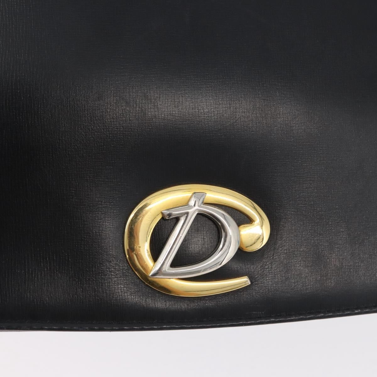Christian Dior Vintage CD Logo Shoulder Bag Leather, BLACK, LEATHER, Shoulder bag