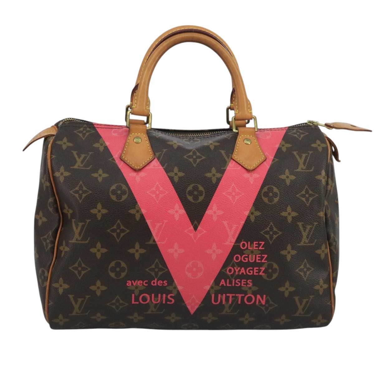 Louis Vuitton Speedy Handbag Limited Edition V Monogram Canvas, BROWN, CANVAS, Handbag