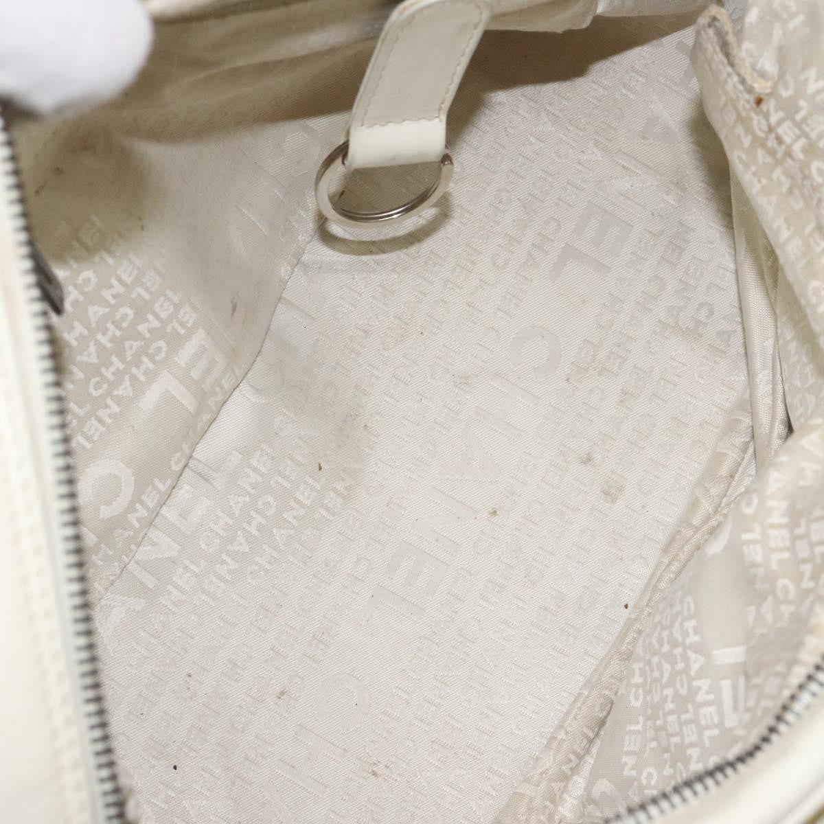 Chanel Chocolate Bar CC Bowler Bag Caviar skin, WHITE, LEATHER, Handbag