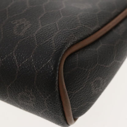 Christian Dior Vintage Honeycomb Zip Pouch Coated Canvas, BLACK, PVC, Clutche & pouche