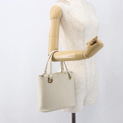 Salvatore Ferragamo Gancini handbag Leather, WHITE, LEATHER, Handbag