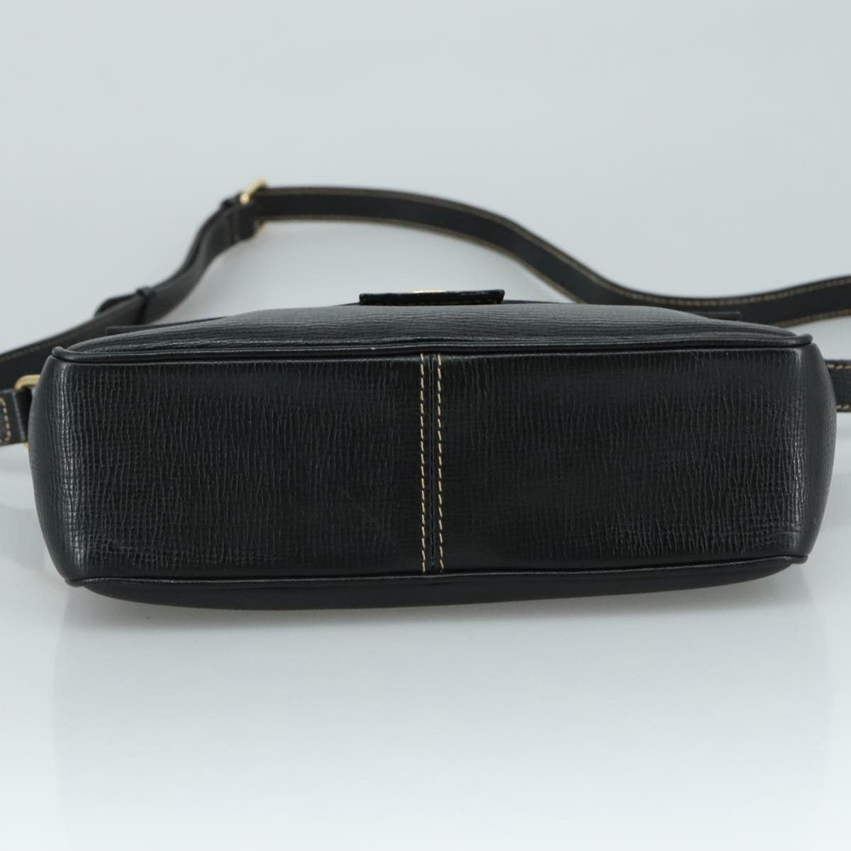 Celine Circle logo Leather, BLACK, LEATHER, Shoulder bag