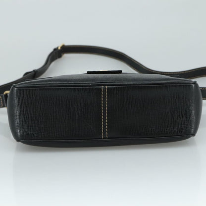 Celine Circle logo Leather, BLACK, LEATHER, Shoulder bag