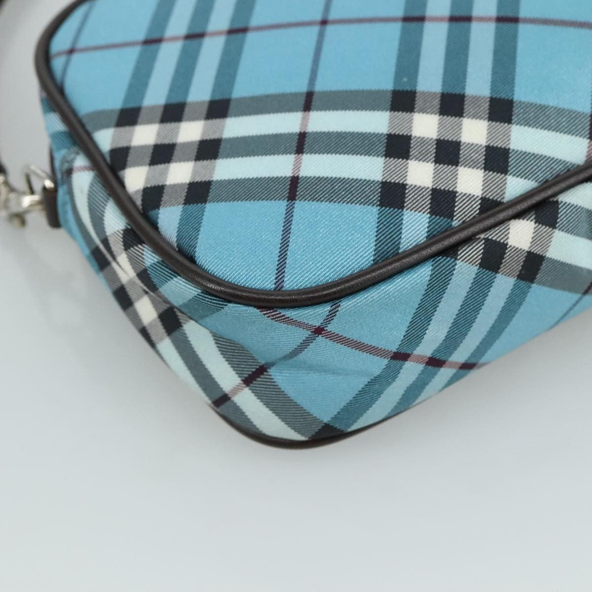 Burberry Nova Handbag Check Pattern, BLUE, NYLON, Clutche & pouche