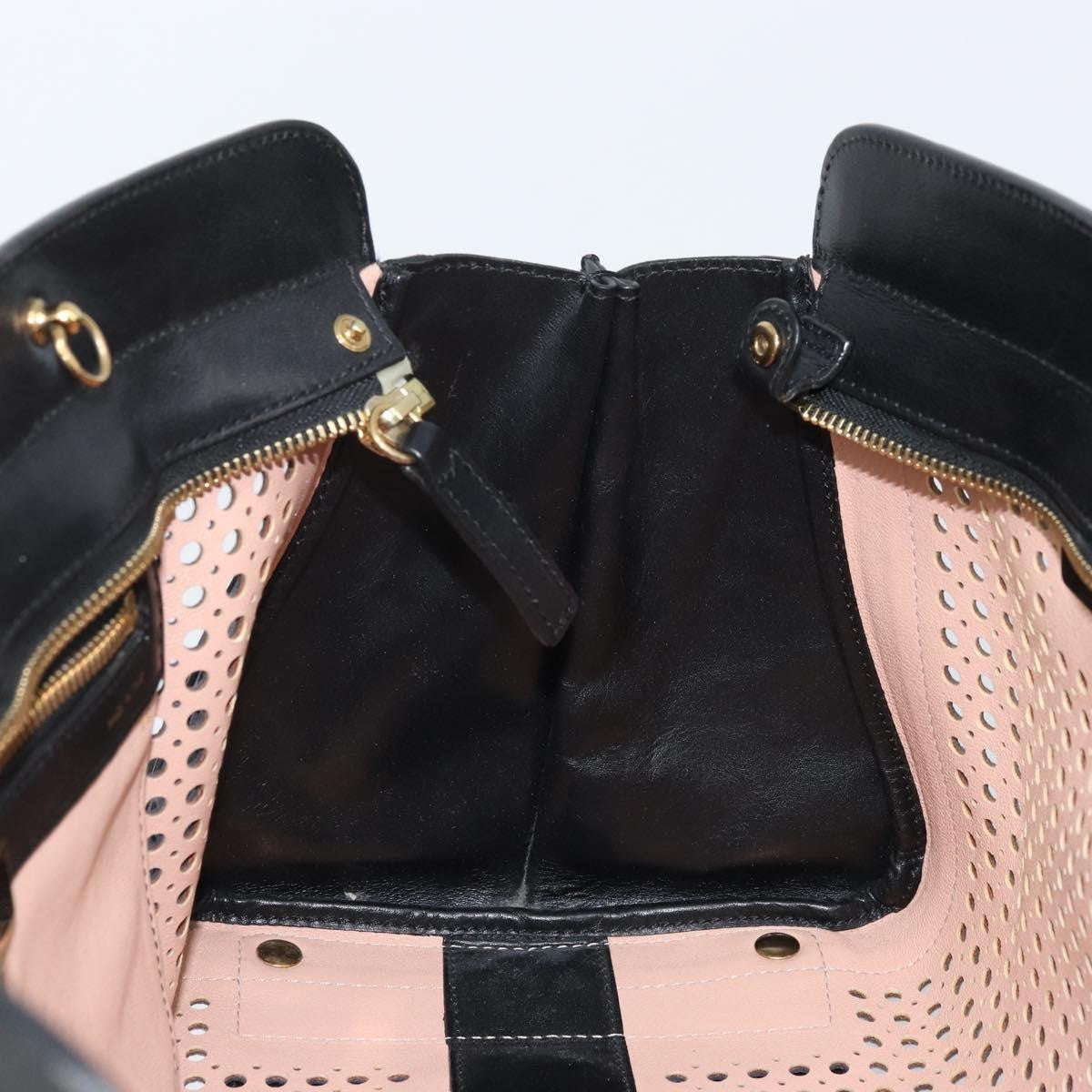 Chloe Alice Satchel Leather, Black, Leather, Handbag