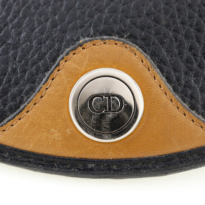 Christian Dior Vintage CD Logo Shoulder Bag Leather, BLACK, CALFSKIN, Shoulder bag