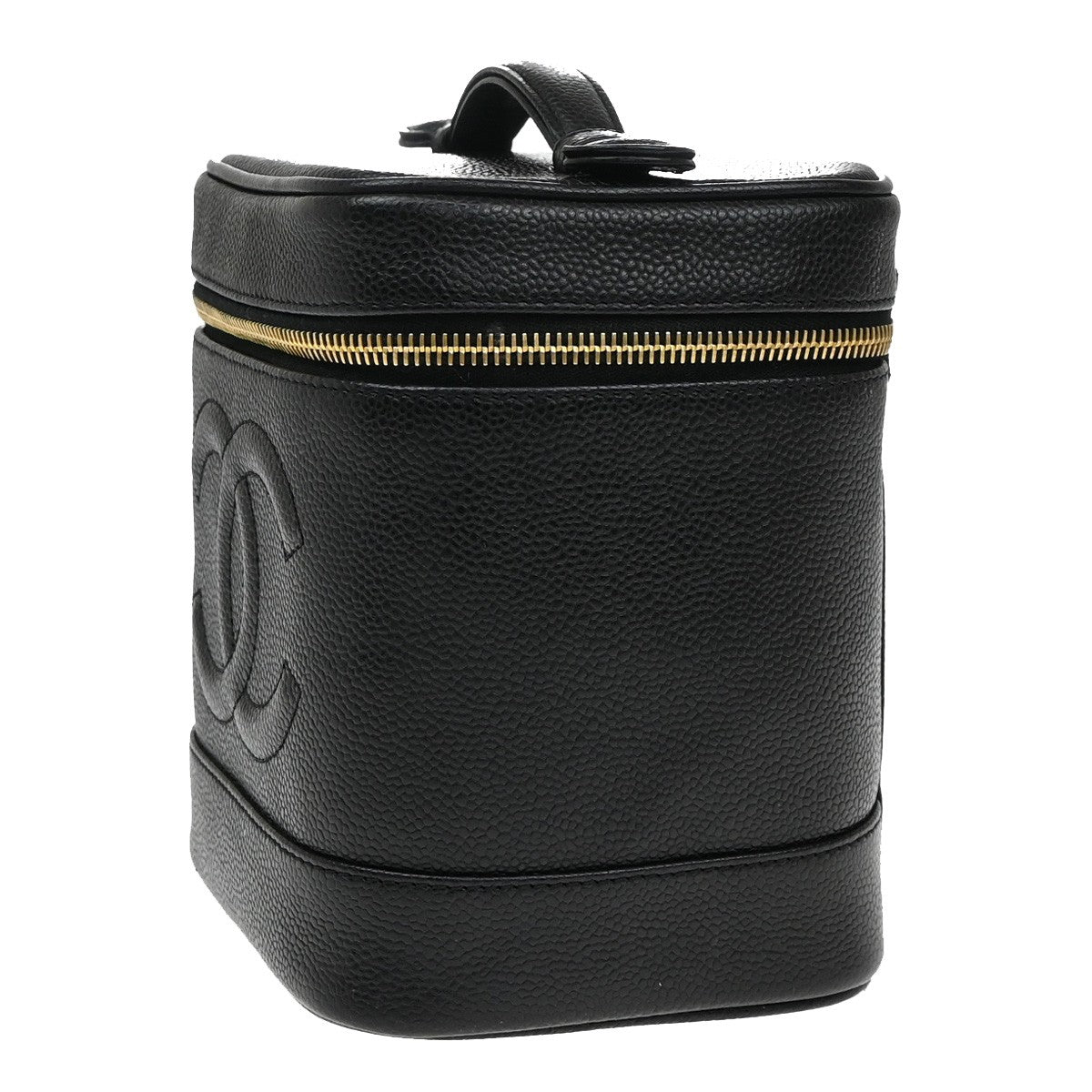 Chanel Vintage Timeless Vanity Case Caviar, BLACK, LEATHER, Handbag