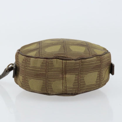 Chanel Travel Line Round Wristlet Nylon, BEIGE, NYLON, Clutche & pouche