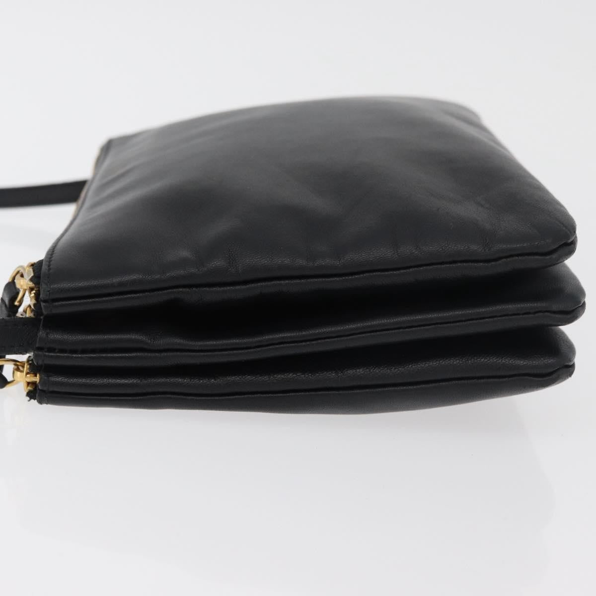 Celine Trio Crossbody Bag Leather, Black, Leather, Shoulder Bag