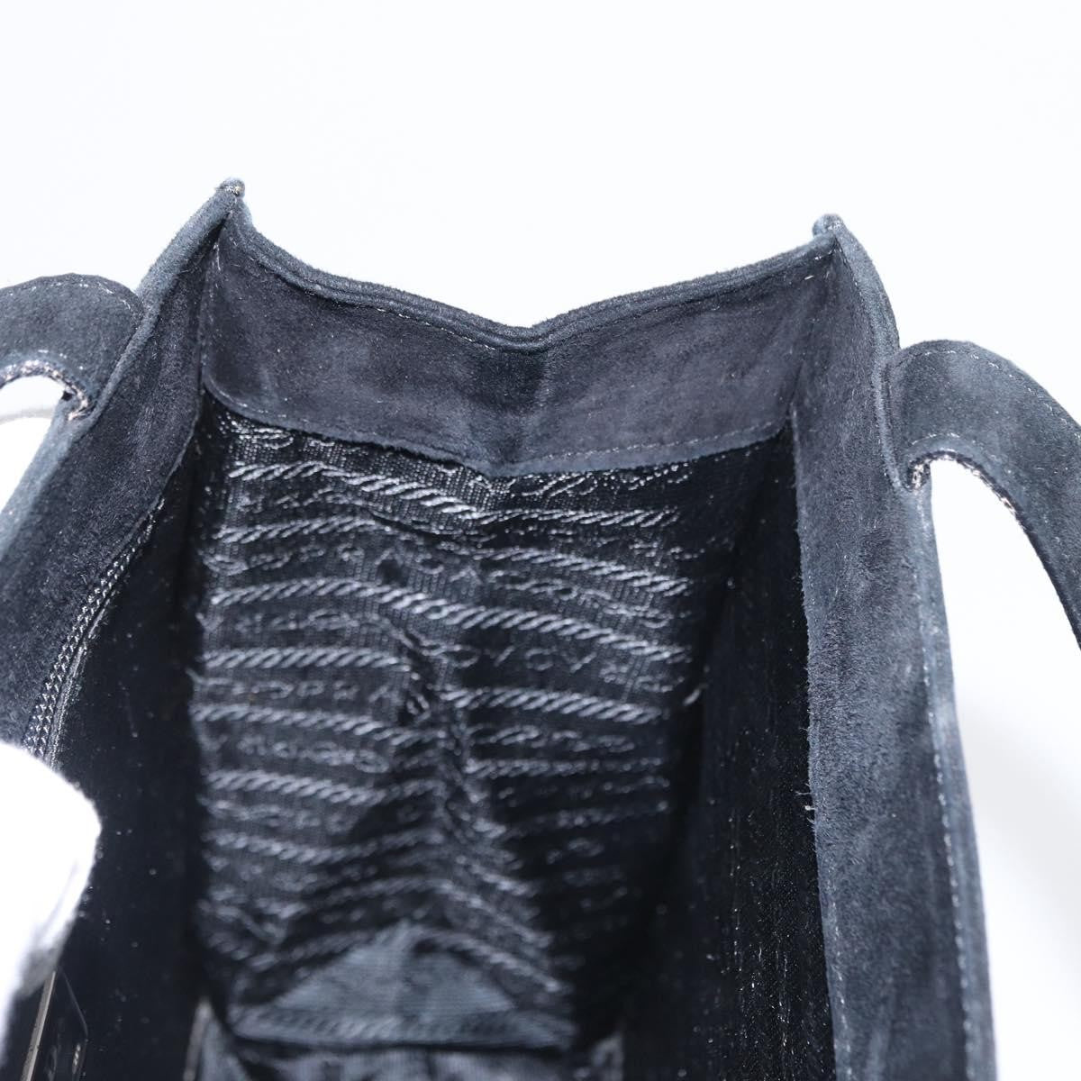 Prada Vintage Handbag Suede, BLACK, SUEDE, Handbag
