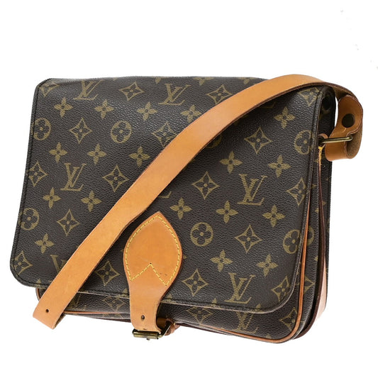 Louis Vuitton Cartouchiere Handbag Monogram Canvas, BROWN, LEATHER, Shoulder bag