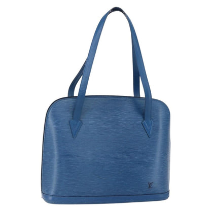 Louis Vuitton Lussac Handbag Epi Leather, BLUE, LEATHER, Shoulder bag