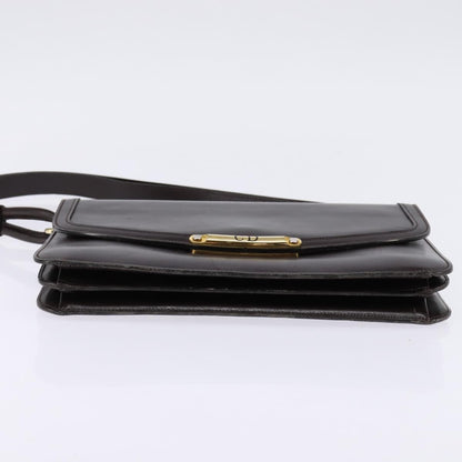 Christian Dior Flap Shoulder Bag Leather, BROWN, LEATHER, Shoulder bag
