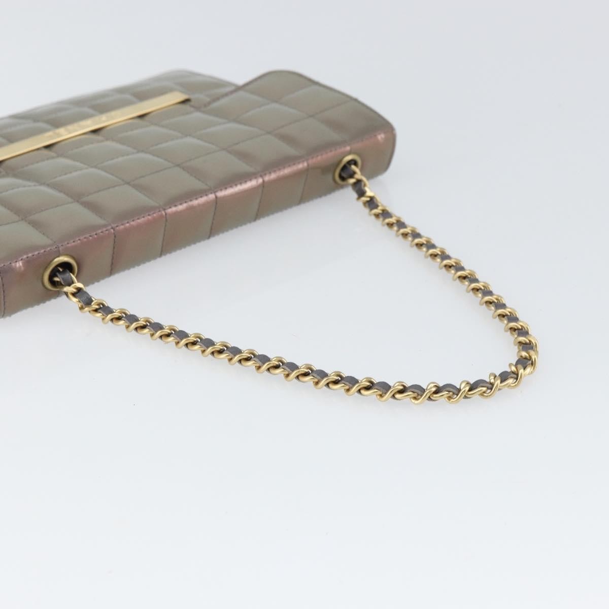 Chanel Chocolate Bar Chain Flap Bag Quilted Patent, PURPLE, PATENT_LEATHER, Handbag