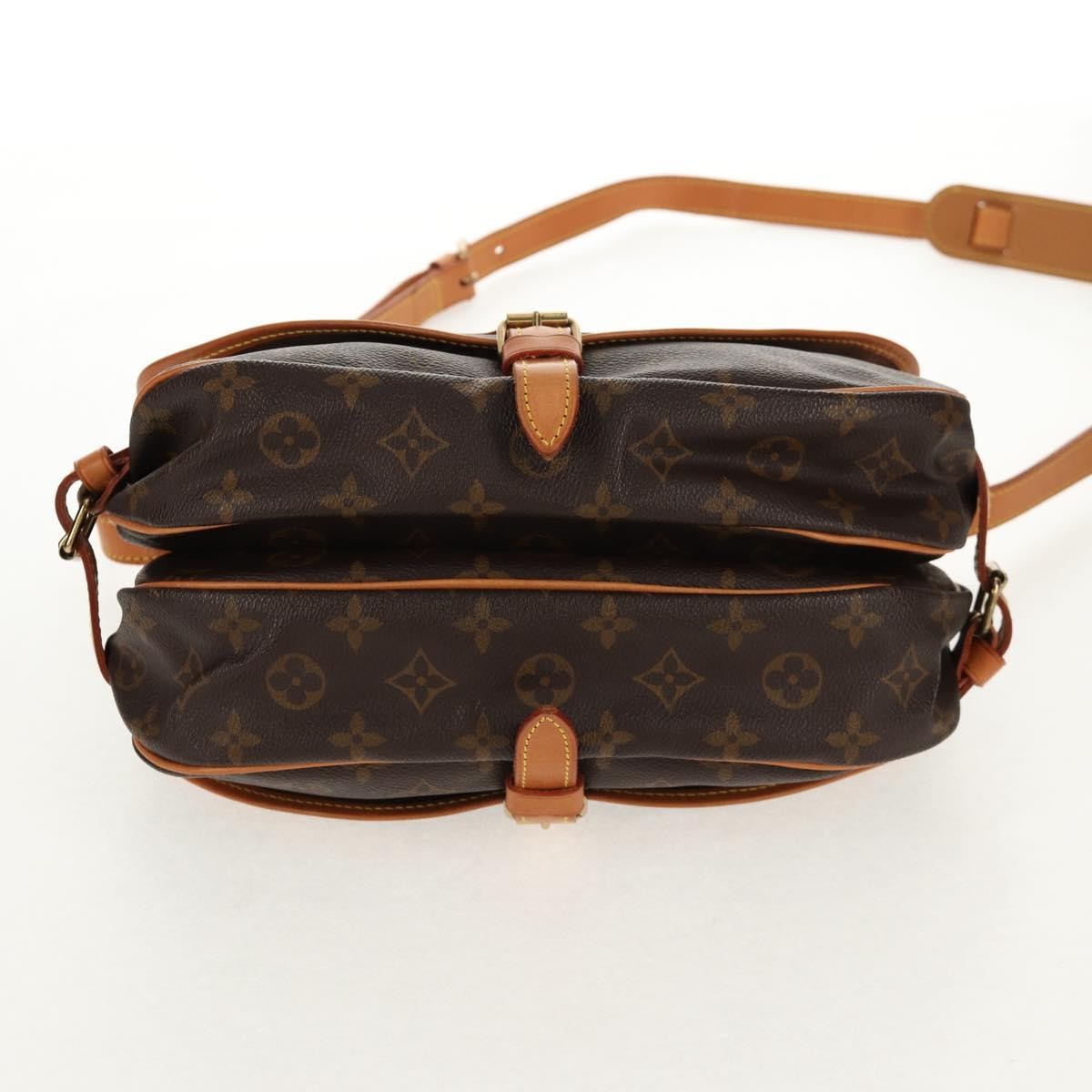 Louis Vuitton Saumur Handbag Monogram Canvas, Brown, Canvas, Shoulder Bag