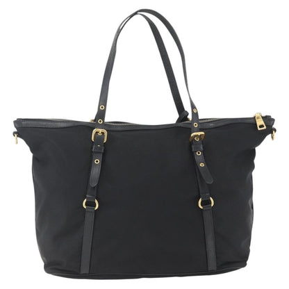 Prada Belted Tote Tessuto, BLACK, NYLON, Tote bag