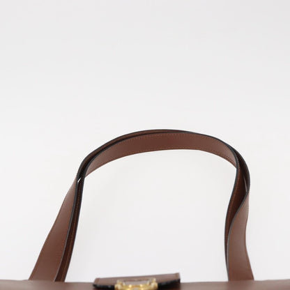 Celine Vintage Shoulder Bag Leather, BROWN, LEATHER, Shoulder bag