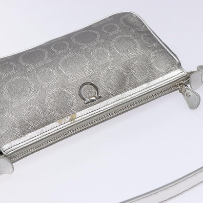 Salvatore Ferragamo Gancini Shoulder Bag Leather, SILVER, LEATHER, Shoulder bag