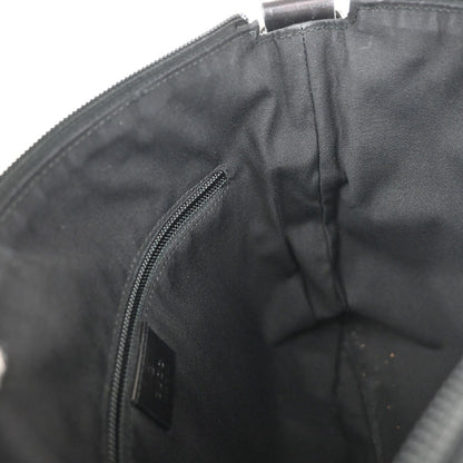 Gucci Zip Messenger Bag GG Canvas with Perforated Leather, BLACK, CANVAS, Shoulder bag