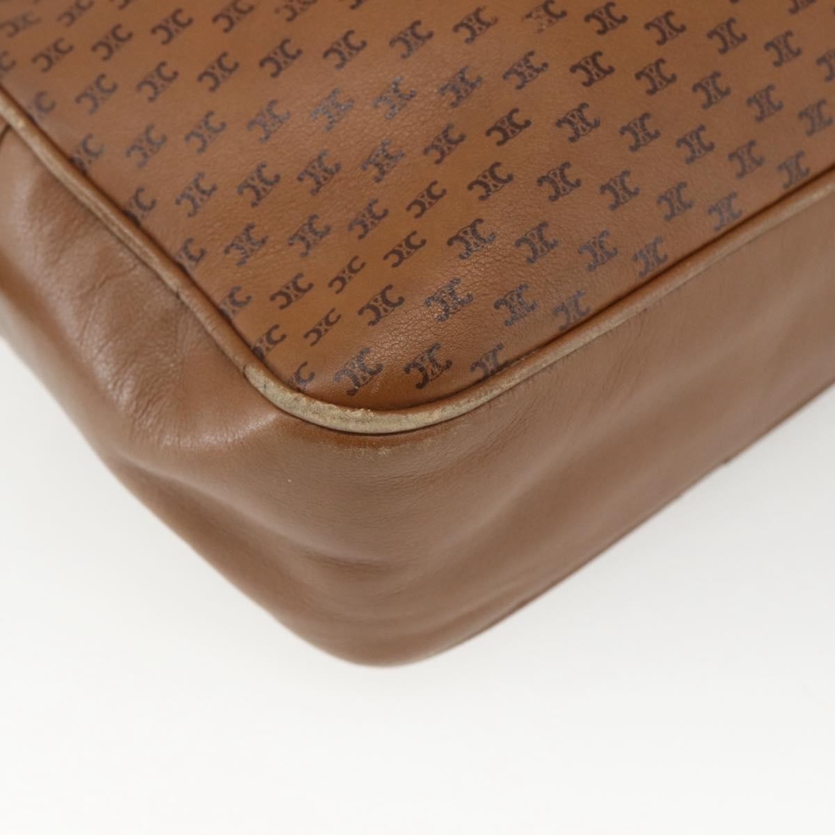 Celine Vintage Macadam Shoulder Bag Canvas and Leather, BROWN, CANVAS, Shoulder bag