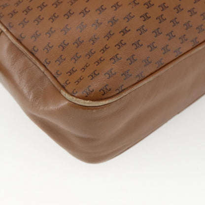 Celine Vintage Macadam Shoulder Bag Canvas and Leather, BROWN, CANVAS, Shoulder bag