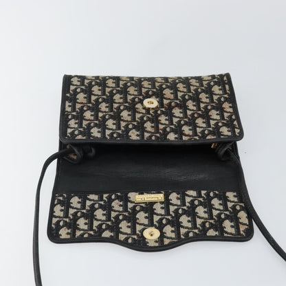 Christian Dior Vintage Trotter Shoulder Bag Canvas, NAVY, CANVAS, Shoulder bag