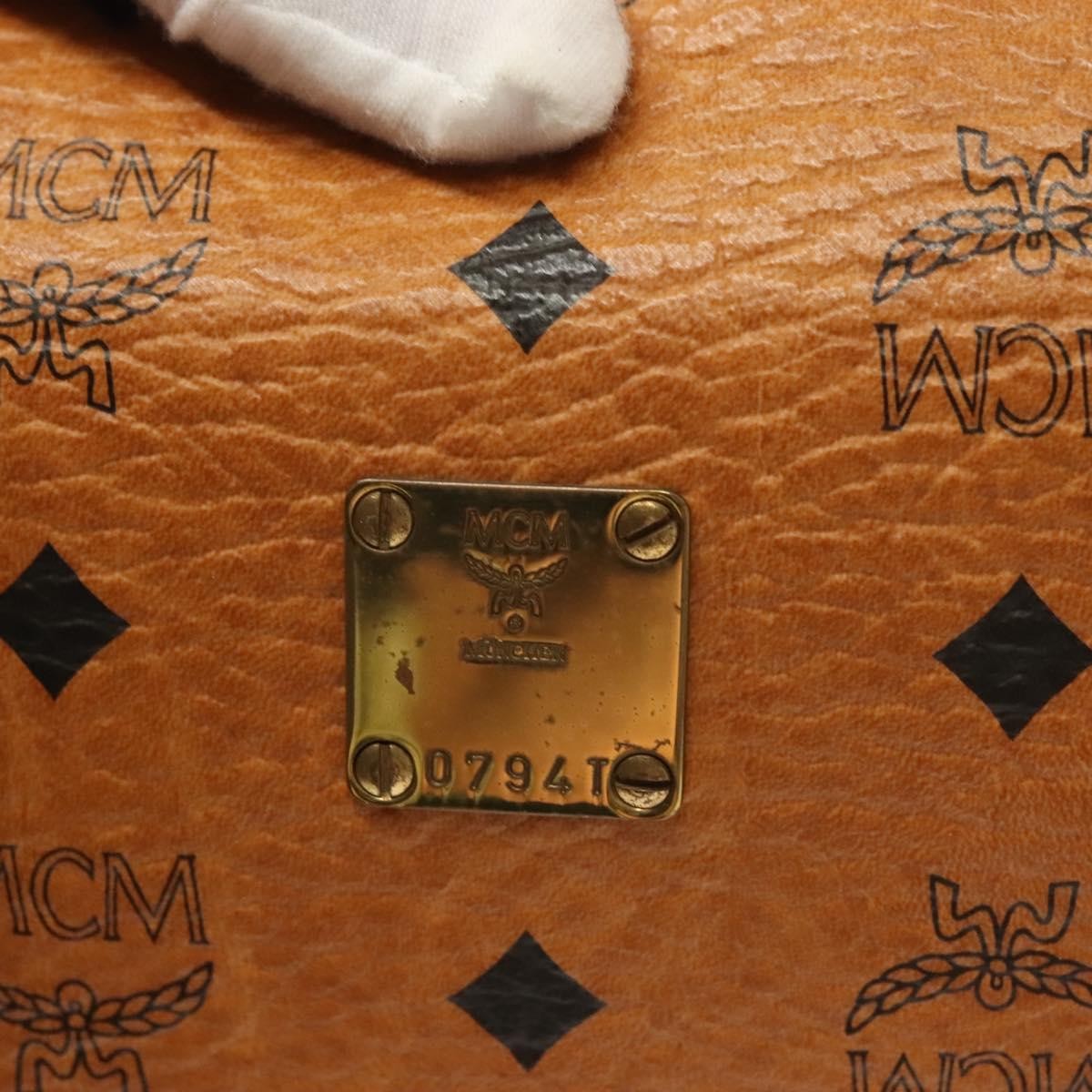MCM Visetos Handbag Canvas and Leather, BROWN, CANVAS, Handbag
