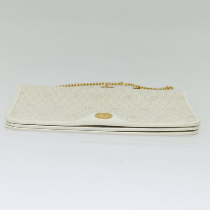 Christian Dior Vintage Honeycomb chain Canvas, WHITE, CANVAS, Handbag