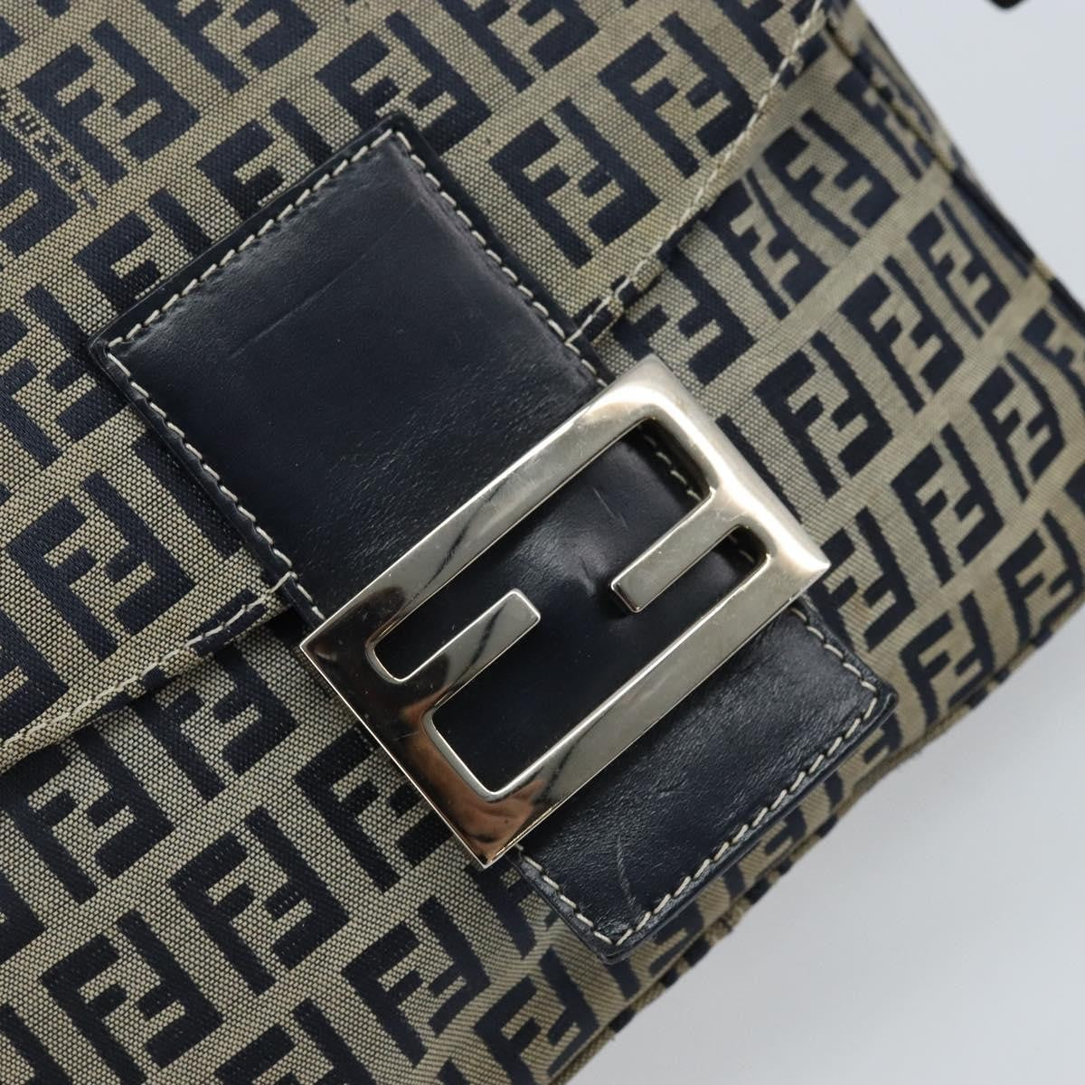 Fendi Mamma Baguette Shoulder Bag Canvas, NAVY, CANVAS, Shoulder bag