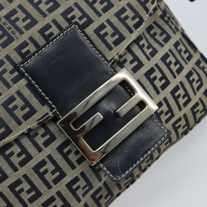 Fendi Mamma Baguette Shoulder Bag Canvas, NAVY, CANVAS, Shoulder bag