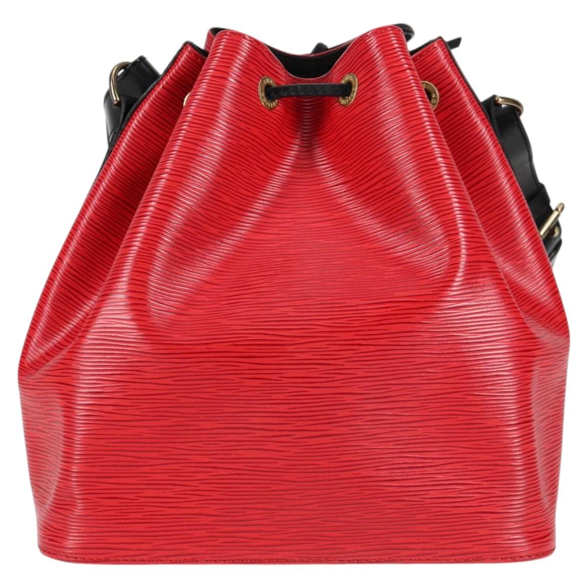 Louis Vuitton Bicolor Petit Noe Handbag Epi Leather, RED, LEATHER, Shoulder bag