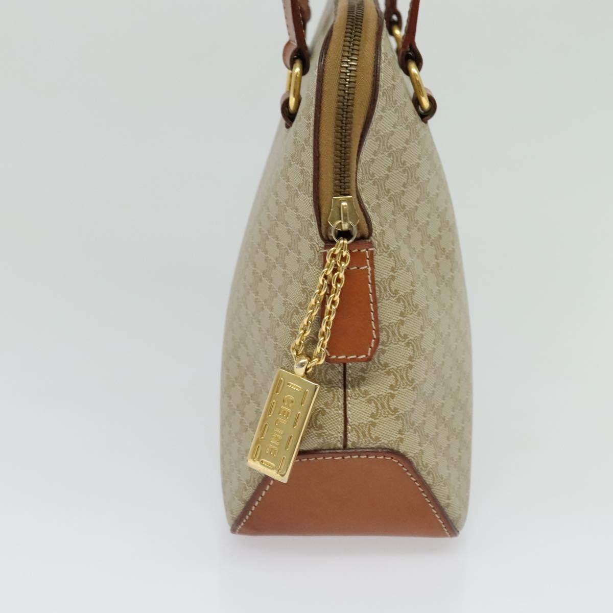 Celine Vintage Macadam Handbag Canvas, Beige, Canvas, Handbag