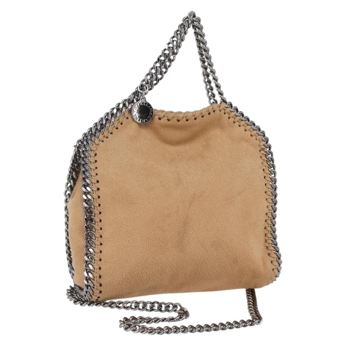 Stella McCartney Falabella Fold Over Crossbody Bag Shaggy Deer, BEIGE, POLYESTER, Shoulder bag