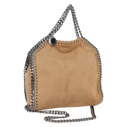 Stella McCartney Falabella Fold Over Crossbody Bag Shaggy Deer, BEIGE, POLYESTER, Shoulder bag