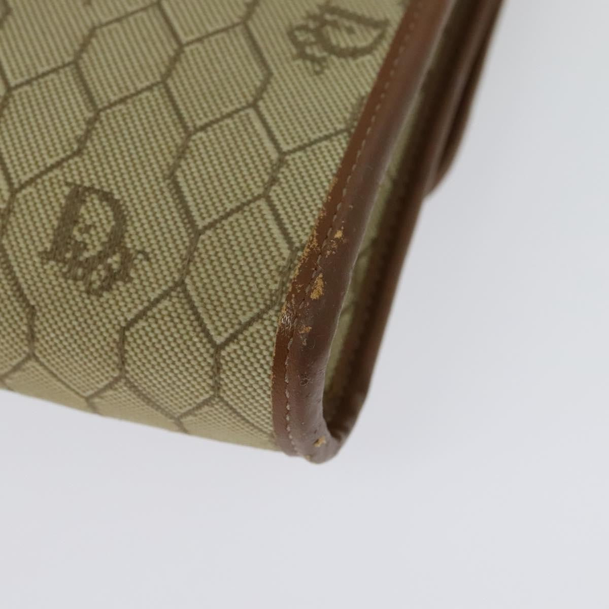 Christian Dior Vintage Honeycomb chain Canvas, BEIGE, CANVAS, Handbag