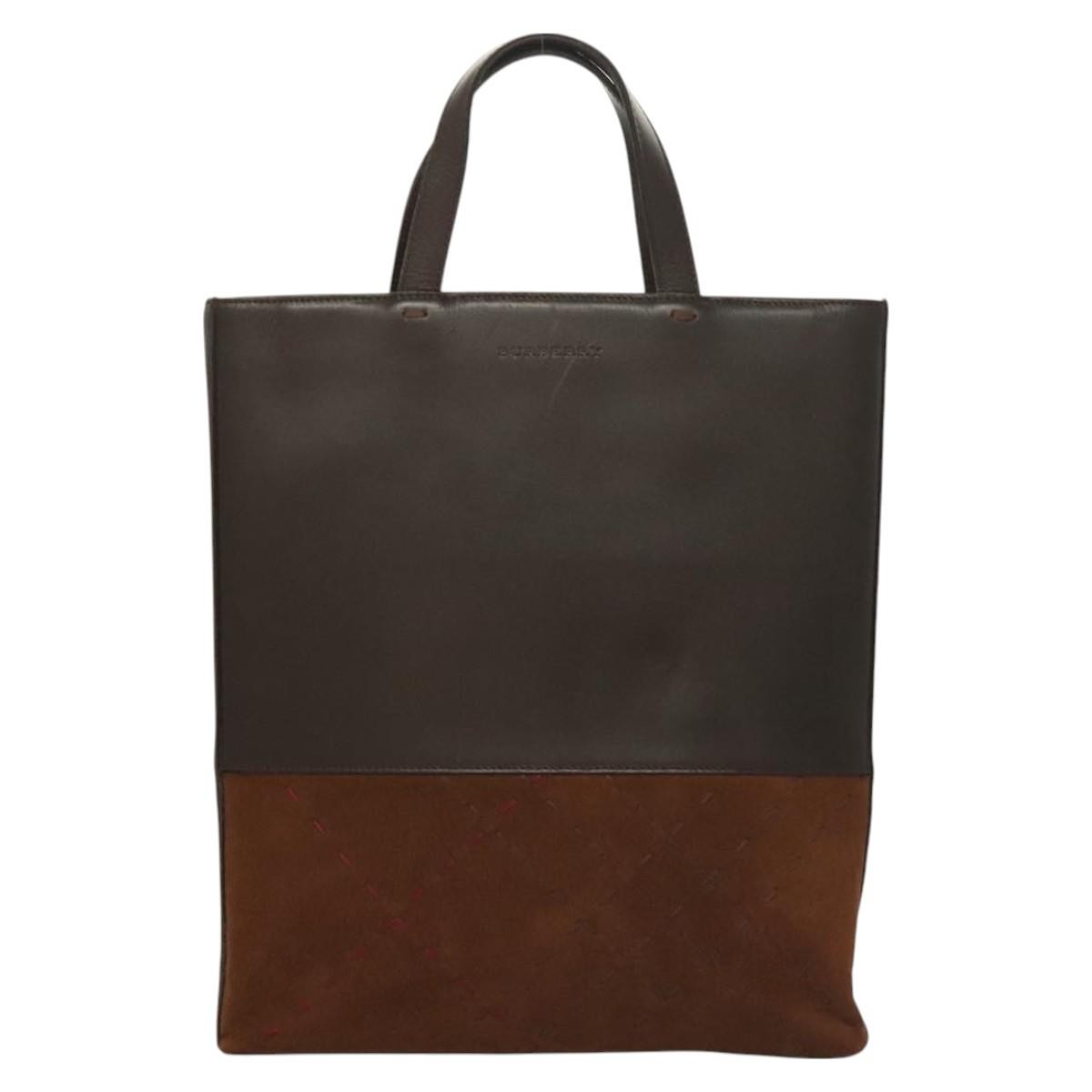 Burberry Vintage Handbag Leather, BROWN, LEATHER, Handbag