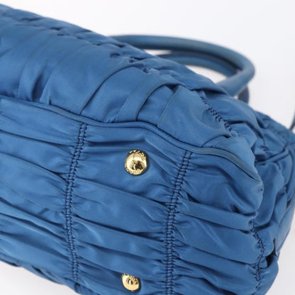 Prada Gaufre Convertible Satchel Tessuto, BLUE, NYLON, Handbag
