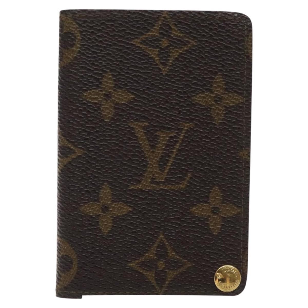Louis Vuitton Porte Cartes Pression Card Case Monogram Canvas, BROWN, CANVAS, Card Holders