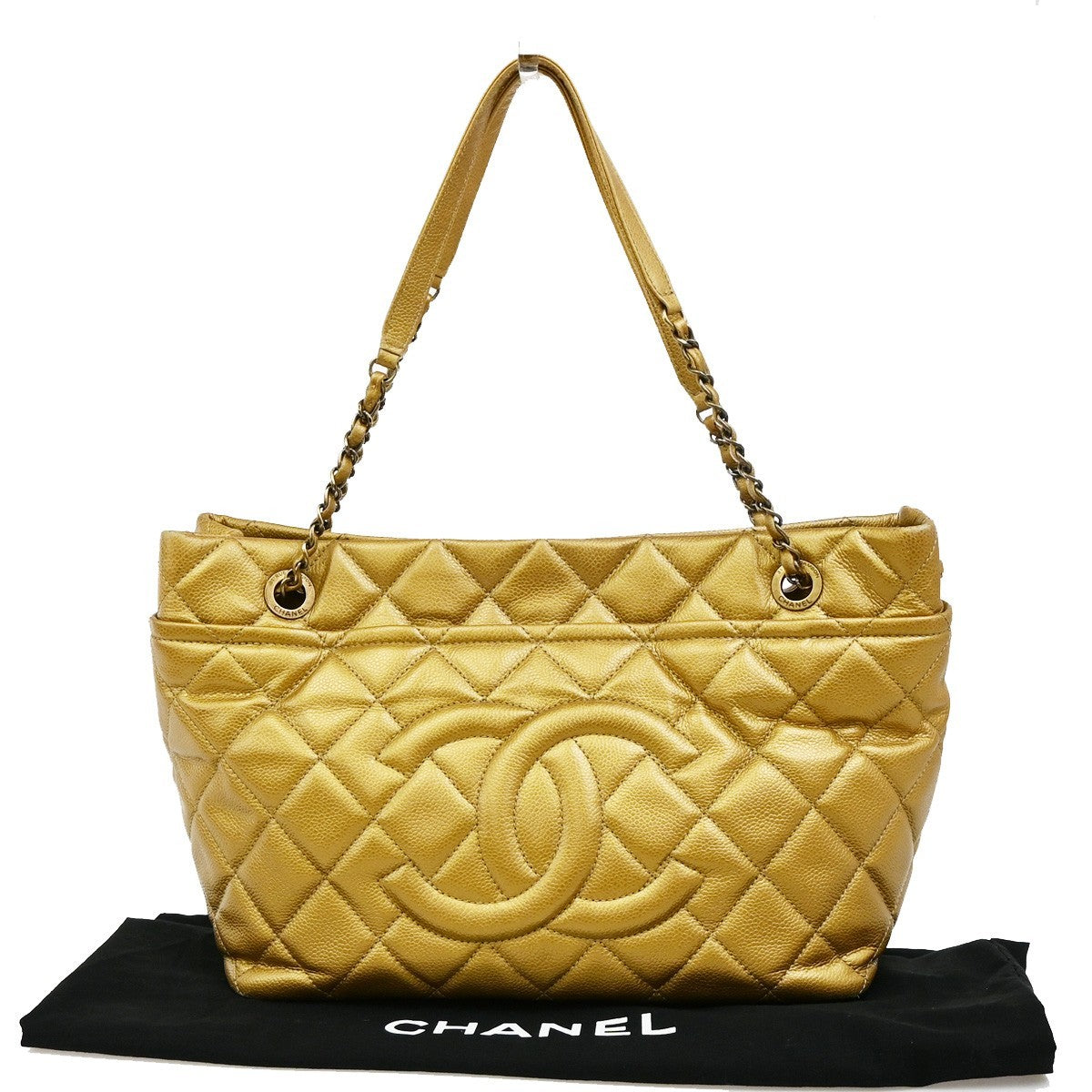 Chanel Timeless CC Soft Tote Calfskin, GOLD, CALFSKIN, Shoulder bag