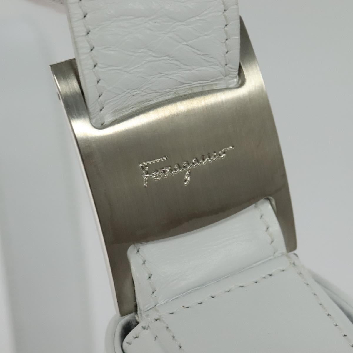 Salvatore Ferragamo Vala Shoulder Bag Leather, WHITE, LEATHER, Shoulder bag