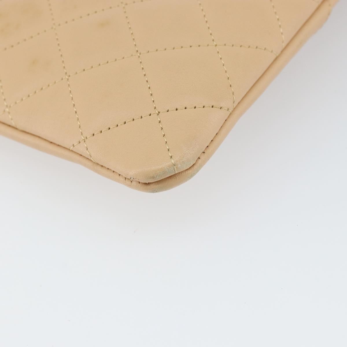 Chanel Cambon Flat Messenger Quilted Leather, BEIGE, LEATHER, Shoulder bag