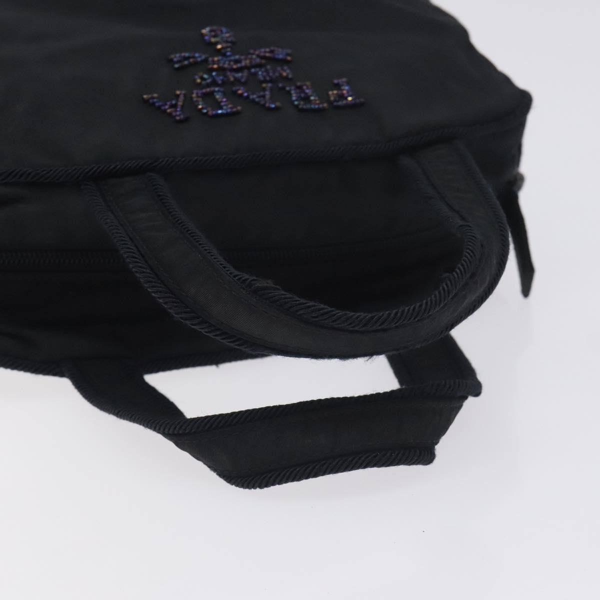 Prada Vintage Zip Handbag Tessuto, BLACK, NYLON, Handbag