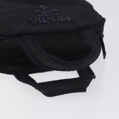 Prada Vintage Zip Handbag Tessuto, BLACK, NYLON, Handbag