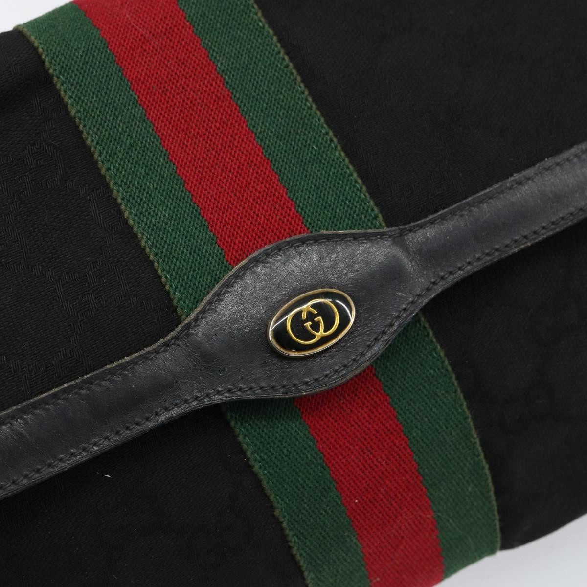 Gucci Sherry line pouch Canvas, BLACK, CANVAS, Clutche & pouche